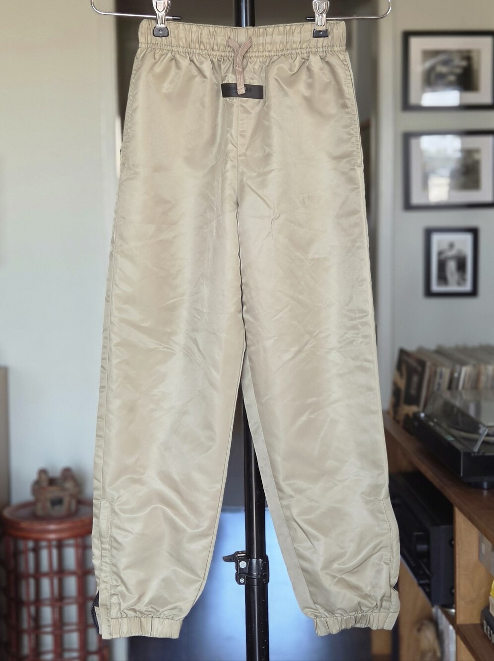 Fear of God Essentials Kids Beige Nylon Jogger Pants